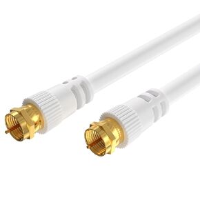 Cables Direct Online Coaxial Cable 6FT White Coax RG6 Male F Type Extension Wire Digital Audio Video for Indoor and Outdoor Satellite Dish Cable TV Antenna