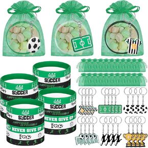 ShinyRelief 72 Pcs Basketball Party Favors Included 24 Motivational Silicone Wristbands 24 Basketball Keychains 24 Organza Bags for for Basketball Birthday Decorations Team Gift