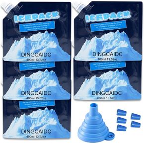 Cooler Ice Packs Reusable Ice Packs for Coolers Long Lasting Freezer Packs for Cooler Bag, Lunch Bags, Cooler Backpacks, Cooler Ice Packs for Camping Gear, Fishing, Road Trips, Beach Must Haves