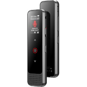 128GB Digital Voice Recorder with Playback, Small Voice Activated Recording Device for Lectures & Meetings, Bluetooth Noise Cancelling Audio Recorder Device (Black)