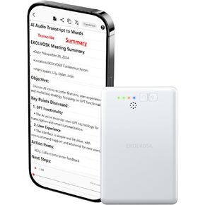 AI Voice Recorder,Transcribe & Summarize Empowered by GPT & DeepSeek,APP Control,4G File Transfer,3600 Mins of Cloud Storage,Support 88 Languages,Audio Recorder for Meetings,Lectures,Calls,Silver