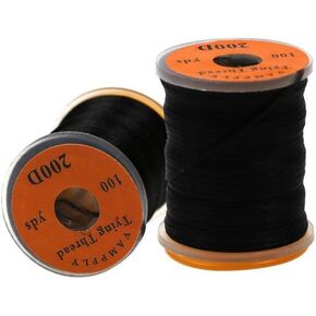 "Black Fly Tying Thread,Premium Strong Fly Tying Thread Spool Salmon Bass Flies Fishing Accessories, Flies Tying Thread Material Fluorescent 100Yard 200D Bass Fishing Hook Line Fly Tying Materials "