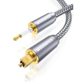 Toslink to Mini Toslink Cable Optical Audio Cable for Soundbar.Attention:Cannot Convert Analog Signals to Digital,Not A 3.5mm AUX Plug (3feet/1M)