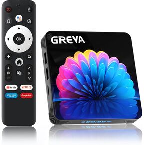 GREVA 2025 Android TV Box 13.0 4GB RAM 32GB ROM, Smart TV Box 8K RK3528 Chipset Support WiFi6 BT5.0 USB3.0 Ethernet LAN HDR10 3D HD Smart Streaming Media Player
