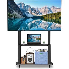 Mobile TV Stand, Portable TV Stand on Wheels for 32-83 inch TV, Hight Adjustable,Holds up to 150LBS, Vesa 600×500mm