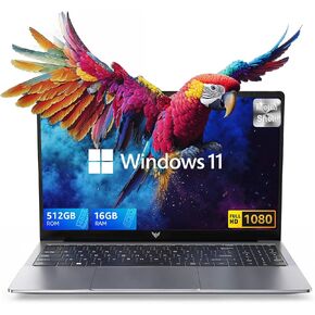 ACEMAGIC 2025 Laptop, Laptop Computer with Intel Quad-Core Processor(Up to 3.4GHz), 16GB DDR4 512GB SSD, Windows 11 Laptop, 15.6" IPS 1080P, Metal Shell, USB3.2, Long Battery Life