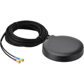 SUPERBAT 4G LTE Cellular GPS Adhesive Magnetic Mount Combination Antenna with SMA Male Connector for 4G LTE Industrial Gateway Mobile Router Trail Camera Gateway Modem Vehicle Car Truck Bus Van