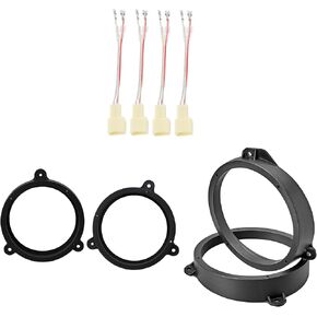 RED WOLF Front Rear Door Speaker Adapter w/Speaker Harness Compatible with Subaru Impreza Crosstrek Outback WRX Install Aftermarket Audio Speaker Spacer Ring 6 1/2 Inch Adaptor