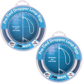 20 lb & 30 lb Bundle - 1 ea. 20 lb & 30 lb Pre-Tied Dropper Loop Rigs with 80 Loops - Perfect for Saltwater & Freshwater Fishing