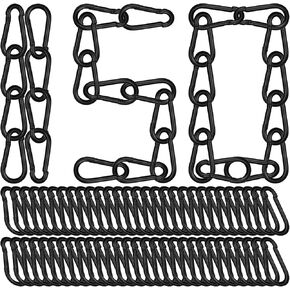 100/150 Pcs M5 Carabiners, 3/16Inch Galvanized Steel Black Quick Link Small Carabiner Clips, 2" Spring Carabiner Link Buckle for Fishing Camping Hammock Dog Leashes-220LBS Holding Capacity