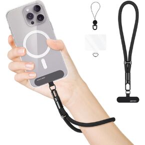 AULEEP Phone Wrist Strap for Women Men - Anti theft Phone Lanyard for Phone Case, iPhone, Cute Phone Wristlet, Hand Strap with 2 Tabs, PhoneChain, Bracelet Strap, Purple
