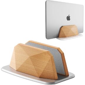 Vertical Laptop Stand - Walnut Adjustable Laptop Holder,Desktop Dock Compatible with All MacBook, Surface,Chromebook,Dell & More(Walnut)