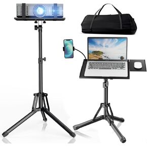 1PC Projector Stand Tripod Adjustable from 26" to 38" + 1PC Projector Stand (20" to 60" ) with Mouse Tray & Phone Holder