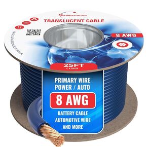 Cables Direct Online 8-Gauge Wire, Translucent Black, 25 ft, CCA (Copper Clad Aluminum) Stranded Bulk Audio Cable, Battery Cable, Automotive Wire