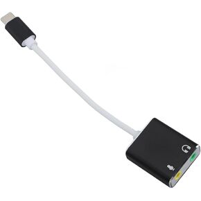 USB C Microphone Type C Sound Card 7.1 Channel USB External Sound Card Type C to 3.5mm Headphone Jack