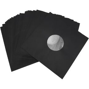 20 Pcs Record Kraft Paper Jackets for Standard 12 Inch Records, Thick & Robust 350gsm Cardboard Kraft, Allow Printed Labels, Anti Static, Convenient Access (Black), Generic6pkd7ni3x0
