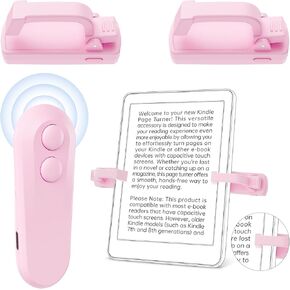 Remote Control Page Turner for Kindle Paperwhite,First Clicker Page Turner with No Text Blocking,Flip Forward and Backward,Kindle Accessories for iPad/Tablets(Just Reading), Camera & Selfie Shutter
