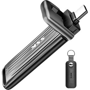 SSK External Solid State Drives 2TB Maximum up to 2000mb/s External Hard Drive USB 3.2 Gen 2x2 Portable SSD Zinc Alloy USB C Flash Thumb Drive for Android Phone/Tablets/Laptops/Mac/iPhone 15/16