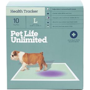 Pet Life Unlimited Health Tracker Large Puppy Pads, Pee Pads for Dogs, Dog Training Pads - pH Responsive Color-Track Technology Detects Common Health Issues - 22" x 22" - 10 Count (L)
