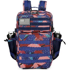 Military Tactical Backpacks Molle Army Assault Pack Hydration Pack Waist Belt Tactical Daypack Molle (SplicedFlag)