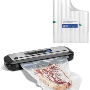INKBIRD Food Vacuum Sealer Machine with 4 Vacuum Sealer Rolls (11" x 25' & 8" x 25')