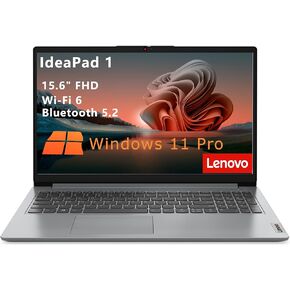Lenovo IdeaPad 1 Student Laptop Computer, 15.6" FHD Display, Intel Dual Core Processor, 32GB DDR4 RAM, 1TB PCIe SSD, WiFi 6, Bluetooth 5.2, Type-C, Cloud Grey, Windows 11 Pro, Tichang