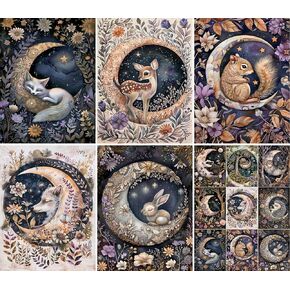 White Animals Rice Paper, 8 x 10.5 inch (6pc) - Mulberry Paper for Decoupage Scrapbooking Cards Crafts by Craft Kreativelys in Kuwait