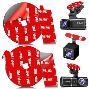 4Pcs Adhesive Sticky Pads for Front and Rear Dash Cam, Heat Resistant Round Mounting Tape for Dashcam Suction Cup Mount, Double Sided 3M Sticker Replacement Attach to Windshield, Car Window/Glass