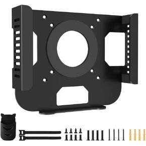 Mount for Mac Mini M1 M2 VESA Monitor/Wall/Under Desk Mount for Mid 2011 to 2023 M1 M2 Anti-Scratch Metal Bracket Compatible with Mac Mini CPU with Remote Holder Black