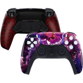 eXtremeRate Surreal Lava Faceplate Touchpad & Textured Red Programable RISE4 Remap Kit Compatible with ps5 Controller BDM-030 BDM-040 - Controller NOT Included
