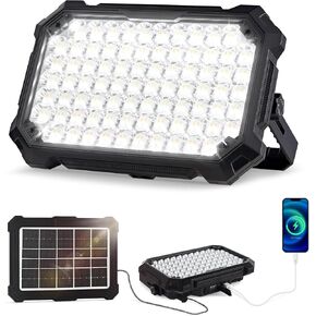 300W LED Solar Work Light Rechargeable, 8000LM LED Solar Camping Lantern, 12000mAh Portable Camping Lights, 4 Light Modes, IP67 Waterproof Tent Lights for Power Outages, Emergency, Hiking, Car Repair