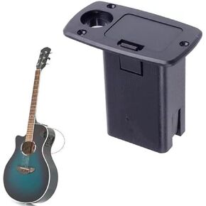 9V Guitar Battery Box Battery Case Holder, Active Bass Guitar Pickup Battery Compartment for Electric Guitar and Bass Accessories, Replacement Cover for Musical Essential Instrument Parts, Black