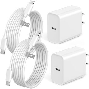 iPhone 16 Charger 10ft Fast Charging ، 2 Pack Pd 20W USB C Charger Charge Fast Charging مع Cable Co Co Co Co Co Co Cop For iPhone 16/16 Plus/16 Pro/16 Pro Max/15/15 Plus/15 Pro Max