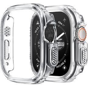 Suitisbest 2 Pack Hard Case Compatible with Apple Watch Case Ultra 2/Ultra 49mm, Military Shockproof Protective Case Scratch Protection Rugged Bumper for iWatch Ultra 2/Ultra 49mm