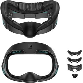 AMVR Face Cover Pad Facial Interface Compatible with Meta/Oculus Quest 3 Accessories, with 2 Pcs Soft PU Face Cushion Pad Replacement, NOT Compatible with Meta Quest 3S