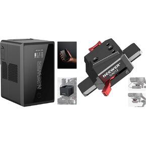 Neewer V Mount Battery PS150E Supports 100W PD USB C Fast Charging, 10350mAh 150Wh 14.54V, with D Tap/USB C/USB A/BP/Dual DC Ports/OLED Screen, Mini V Mount Battery Plate Included