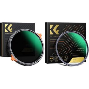 55mm Variable ND4-64 & CPL 2-in-1 + MCUV Protection Filters Kit (3 Pcs) for Camera Lens, 28 Multi-Coated 2-6 Stops Variable ND UV Lens Filters Set