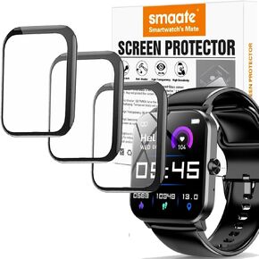 3D Screen protectors Compatible with L70 QONBINK 1.85" Smart Watch, 3 Pieces, Full Coverage, Anti-shatter