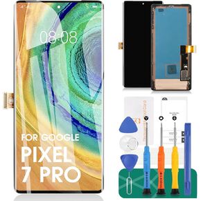 OLED for Google Pixel 7 Pro 5G Screen Replacement for Google Pixel 7 Pro GP4BC GE2AE LCD Display for Google Pixel 7 Pro Digitizer Touch Screen Assembly Replacement 5G with Frame