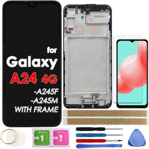 شاشة LCD استبدال مجموعة رقمي الشاشة اللمس مع إطار ل Samsung Galaxy A24 4G A245 SM-A245F SM-A245M 6.5 بوصة