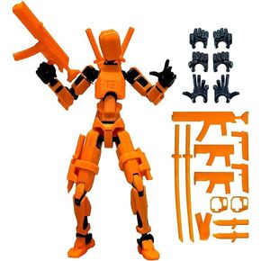 (Assembly Completed) 3D Printed T13 Action Figure, Dummy 13 Collectible Action Figure Articulated, for Collectors Desktop Decorations,muñeco de acción (Black Red)
