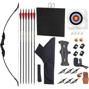 SOPOGER Archery Takedown Recurve Bow and Arrow Set for Youth & Adult Beginner 40lbs Left/Right Hand with Archery Target for Backyard Shooting Practice