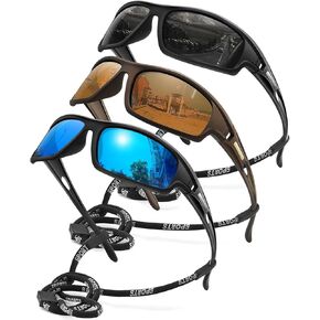 3pack استقطاب نظارة شمسية للرجال يقودون الجولف الصيد الجري الركض نظارات الشمس UV400 حماية