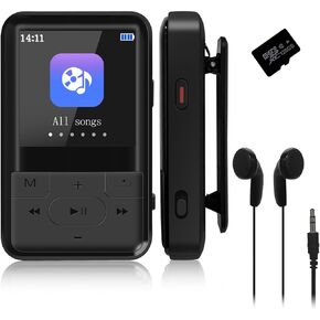 مشغل MP3 136GB مع Bluetooth ، مشغل MP3 1.5 بوصة مع HIFI SOUND HD SPEALER FM Radio Voice Recorder Player مع مقطع مثالي للرياضة الجري