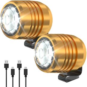2 Rechargeable Headlights Compatible with Clog, Adjustable Light for Shoes, Flashlights Accesories for Kids Adults Sandals, Clip on Clog, Headlamps Shoes Decorations, Blue