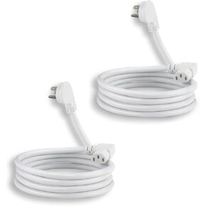 6ft 90 degree computer cord ، قابس مسطح للزاوية اليمنى IEC C13 سلك الطاقة ، سلك إمدادات الطاقة الشامل للكمبيوتر الشخصي ، 16AWG ، C13 3 PRONG Angled Power Cord لشاشة/تلفزيون 2 عبوة
