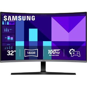SAMSUNG 32-Inch S39GD Series FHD Curved Gaming Monitor, 100Hz, Game Mode, Advanced Eye Comfort, Frameless Display, Built in Speakers, Slim Metal Stand, LS32D396GANXZA, 2025, Black