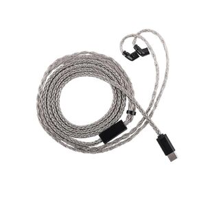 Linsoul Tripowin Zonie HiFi in-Ear Monitor Upgrade Cable, with Omni Mic, 16-Core Silver-Plated SPC Earphone Cable, Type-C/3.5mm Options, 1.25m SPC Tangle-Free Wire for Audiophiles(Typec,MMCX)