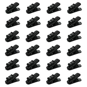 Lilaly 24 Pcs Mic Clip, Ear Clips, Cord Clip Clip Headphones Cell Phone Cord Holder Clip Mic Lapel Mic Clip Use for Fixing Earphone/Microphone Cord (White)
