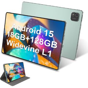 Azeyou 11 inch Tablet, Android 15 Tablet, 18GB RAM +128GB ROM+1TB Expand Computer Tablets, Octa Core Processor 8000mAh Battery, 1200x19200 IPS Touch Screen, 5+8MP Dual HD Camera, WiFi 6, Widevine L1